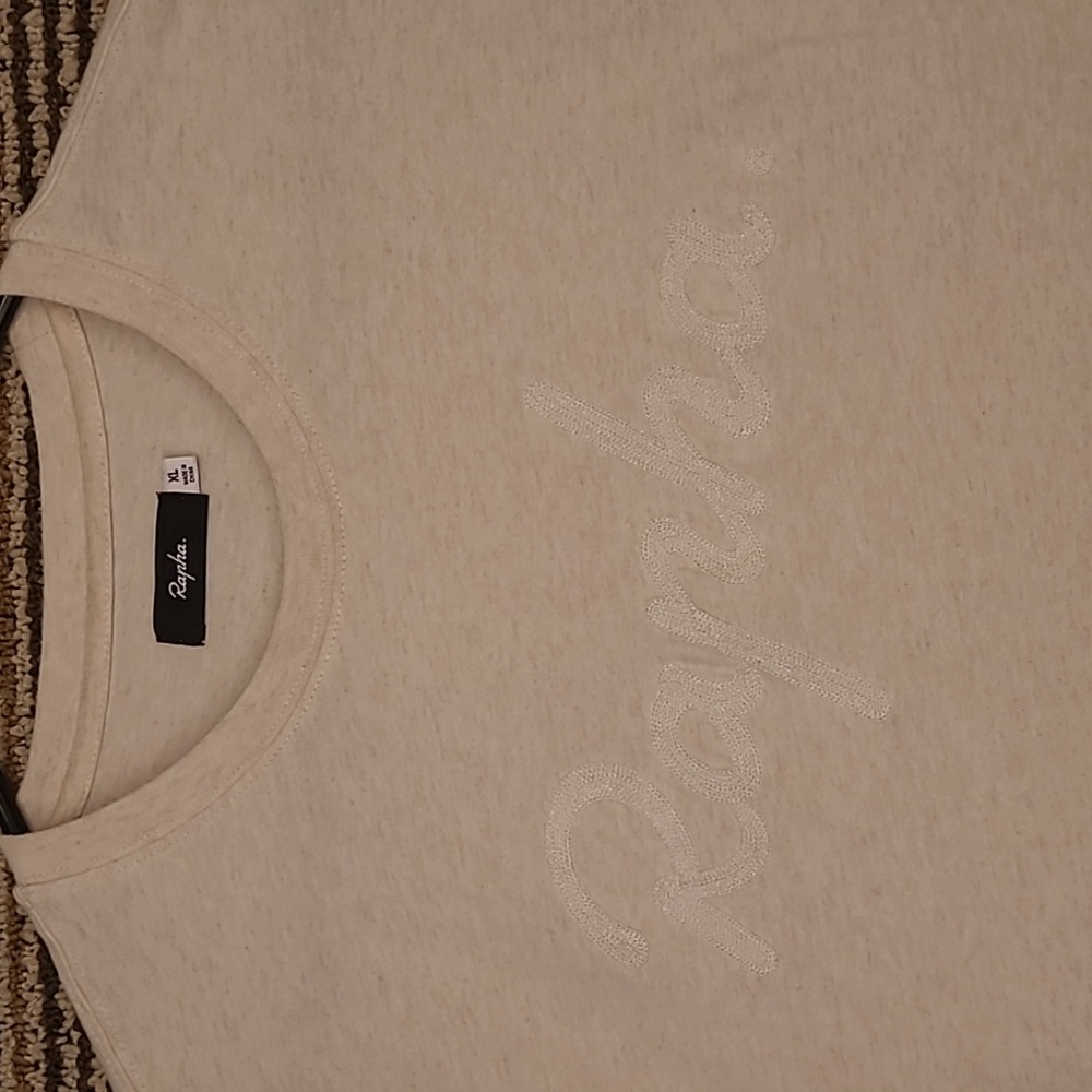 RAPHA Cycling Beige Cream Logo Embroidered Cotton‎ Mens Short Sleeve T Shirt XL